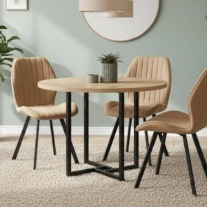 Mesa de Jantar Redonda Fixa Cleveland 2 (90x90x75cm) Mesa de Jantar Redonda Fixa Cleveland 2 (90x90x75cm)