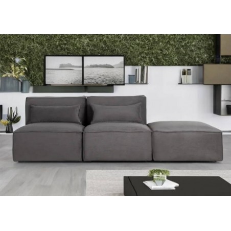 Sofá Modular 2 Lugares s/ Braços + Puff Reversível Luxury 05 (210x70cm)
