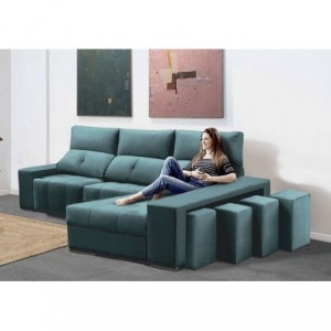 Sofá 2L + Chaise Long c/ Cama Apolo Prime (300x155cm)