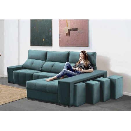 Sofá 2L + Chaise Long c/ Cama Apolo Prime (300x155cm)