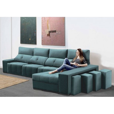 Sofá 3L + Chaise Long c/ Cama Apolo (345x160cm)