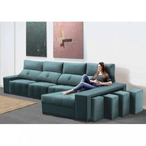 Sofá 3L + Chaise Long c/ Cama Apolo Prime (375x160cm)