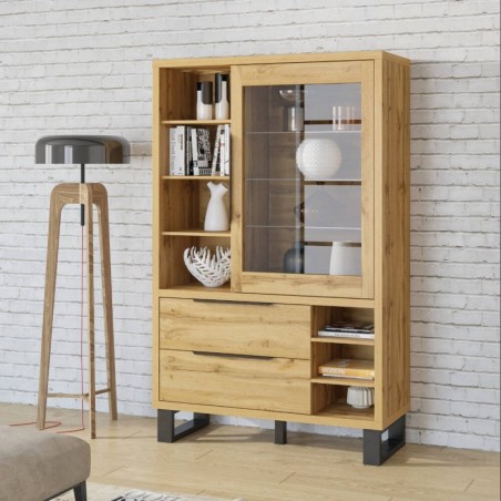 Cristaleira 1 Porta + 2 Gavetas Halle