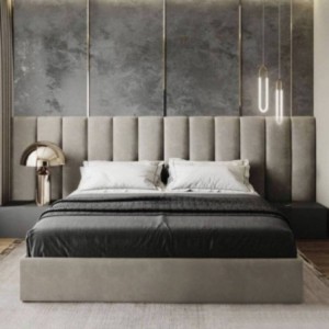 Cama de Casal Estofada Enigma XL (Cabeceira Longa) + Colchão Opc.