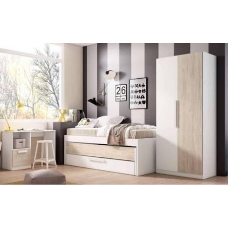 Pack Quarto Completo Estelle c/ Colchão Ortopédico + Roupeiro