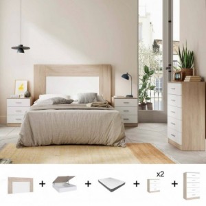 Pack Quarto Completo Couple c/ Sommier + Colchão Premium 17HR (190x150cm) Pack Quarto Completo Couple c/ Sommier + Colchão Premium 17HR (190x150cm)