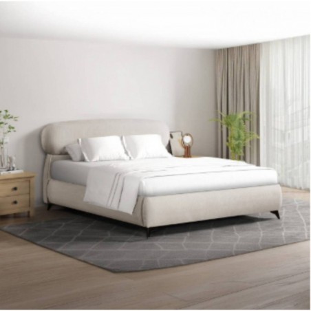 Cama de Casal Estofada Diana c/  Pés + Colchão Opc.