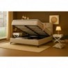 Cama Estofada Como c/ Estrado, Sistema Elevatório e Fundos Incl + Colchão Opc.