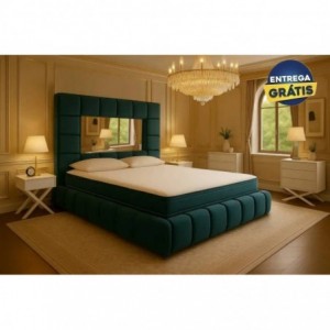 Quarto Completo Anabela c/ 2 Mesas de Cabeceira + Cómoda Shine e Colchão Luxury (200x160cm)