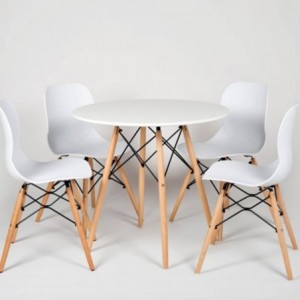 Mesa de Jantar Redonda Fixa Charles (80x80x75cm)