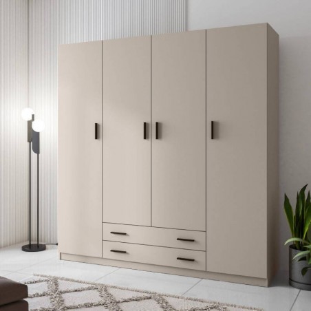 Roupeiro 4 Portas + 2 Gavetas Rapid