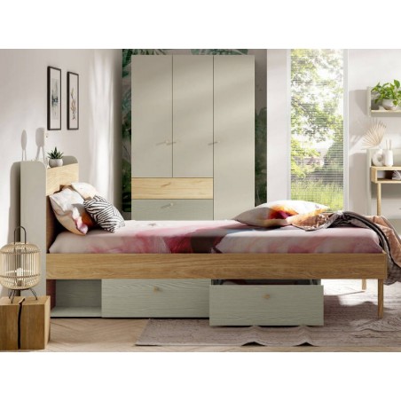 Cama Yuki + Colchão Doctor Back Ortopédico 200x90cm (Eukaliptus)