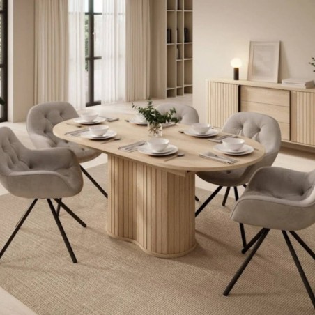 Mesa de Jantar Extensível Oval Lovi (180/220x90x76cm)