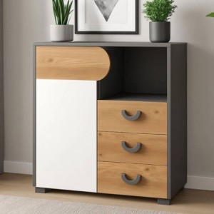 Cómoda 1 Porta + 3 Gavetas Carini