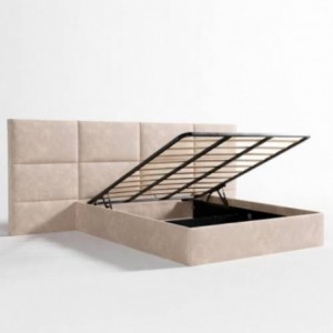 Cama Estofada Adelaide (Cabeceira Longa) + Colchão Opc.