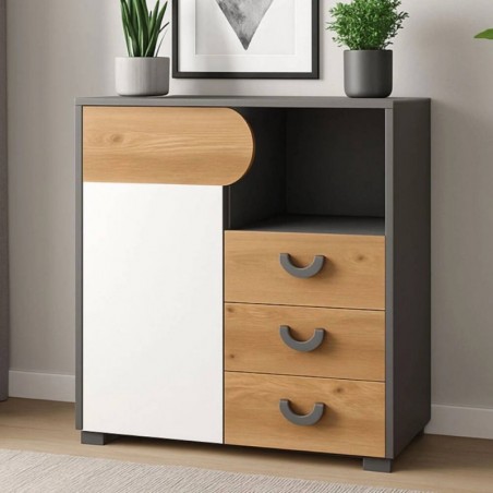 Cómoda 1 Porta + 3 Gavetas Carini