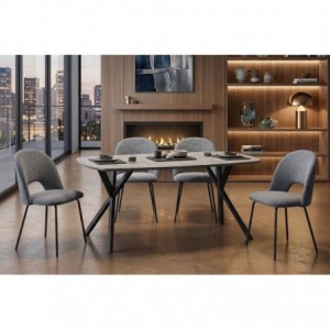 Pack Mesa de Jantar Fixa Coimbra + 4 Cadeiras Baltic (Cinza)