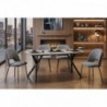 Pack Mesa de Jantar Fixa Coimbra + 4 Cadeiras Baltic (Cinza)