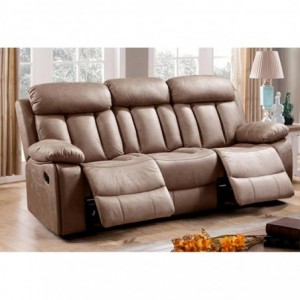 Sofá 3 Plazas Relax c/ Função Manual Madrid (208x97cm)