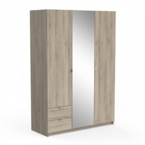 Roupeiro 3 Portas de Bater + 2 Gavetas Mellie 2