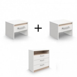 Pack 2 Mesas de Cabeceira + Cómoda Watson