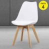 Pack Mesa de Jantar Retangular Dinamarca (Branco) + 4 Cadeiras Fina (Branco)
