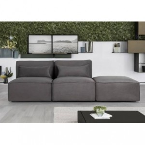Sofá Modular 2 Lugares s/ Braços + Puff Reversível Luxury 05 (210x70cm)