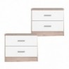 Pack 2 Mesas de Cabeceira Couple Sahara/ Branco Matte