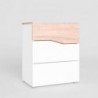 Pack 2 Mesas de Cabeceira 3G + Camiseiro 6G Cannes Branco Matte/ Sahara