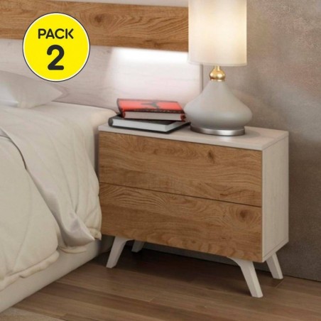 Pack 2 Mesas de Cabeceiras Soto (Andersen Pino/Roble)