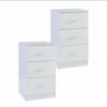 Pack 2 Mesas de Cabeceira 3 Gavetas Atlanta (Branco)