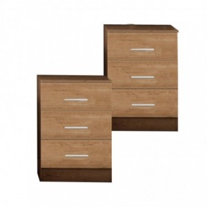 Pack 2 Mesas de Cabeceira 3 Gavetas Atlanta (Roble)