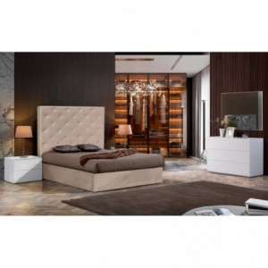 Cama de Casal Estofada Doce Sonhos + Colchão Opc.