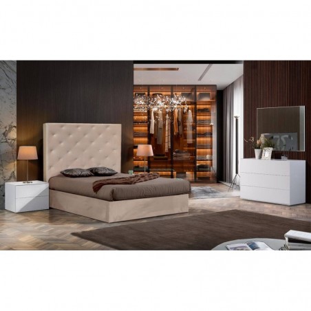 Cama de Casal Estofada Doce Sonhos + Colchão Opc.