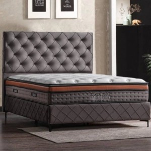 Cama Estofada Casal Memolux (c/ Estrado + Sistema Elevatório) + Colchão Opc.