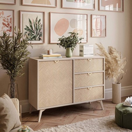 Aparador 1 Porta + 3 Gavetas Forest