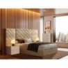 Cama Estofada de Casal Karoline C/ Cristais Swarovski + Colchão Opc.