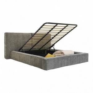 Cama de Casal Estofada Mabel (Cabeceira Longa) + Colchão Opc.