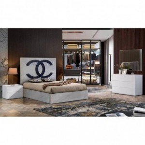 Pack Cama de Casal Estofada Clock & Clock Shine + Colchão Opc.