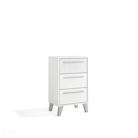 Mesa de Cabeceira 3 Gavetas Ares c/ Pés