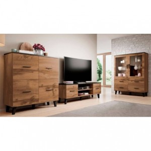 Sala Completa Sanna 3 (Preto/Dab Wotan)