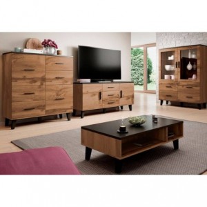 Sala Completa Sanna 4 (Preto/Dab Wotan)