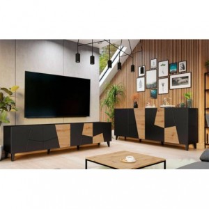 Sala Completa Etna (Preto/Dab Craft)