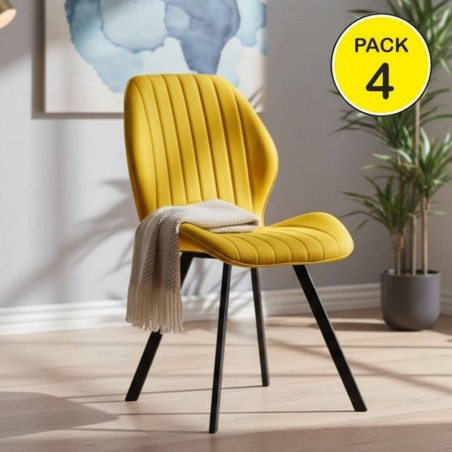 Pack de 4 Cadeiras Delaware (Mostarda)