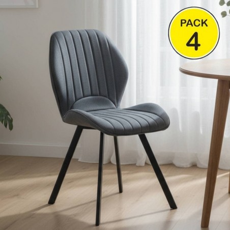Pack de 4 Cadeiras Delaware (Cinza Escuro)