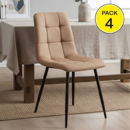 Pack de 4 Cadeiras Portland (Marrom Canela)