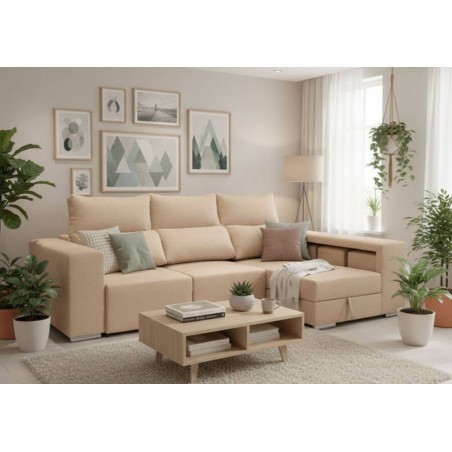 Sofá 2L + Chaise Long c/ Cama Ares (265x160cm)