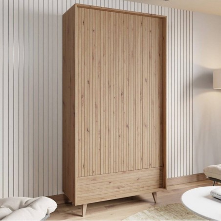 Roupeiro 2 Portas de Bater + 1 Gaveta Ferido