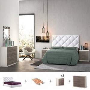 Pack Quarto Completo Monika/Texas c/ Cómoda + Estrado (200x160cm) Pack Quarto Completo Monika/Texas c/ Cómoda + Estrado (200x160cm)