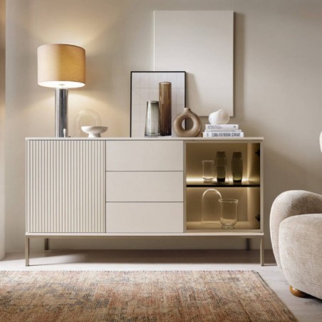 Aparador 2 Portas + 3 Gavetas Sento (c/ Luz LED)